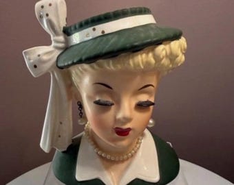 Vintage Napco Lady Head Vase