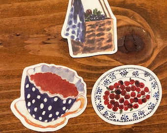 Lot de 3 autocollants, Sticker côtier BCBG, Esthétique Nantucket, Cadeau grand-millénaire, Stickers bouteille d'eau