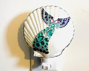 Rhinestone mermaid nightlight