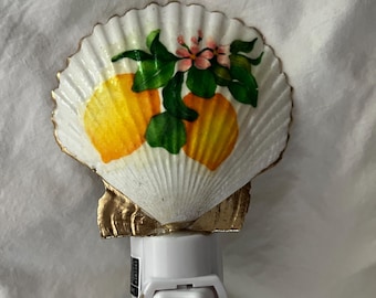Handmade Lemon Shell Night Light | Coastal Beach House Decor