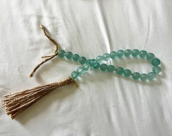 Guirlande de pampilles en perles de verre écume de mer, décoration d'intérieur côtière