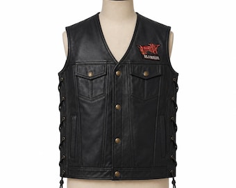 Cyberpunk 2077 V Nomad Leather Vest | Gaming Black Cosplay Vest
