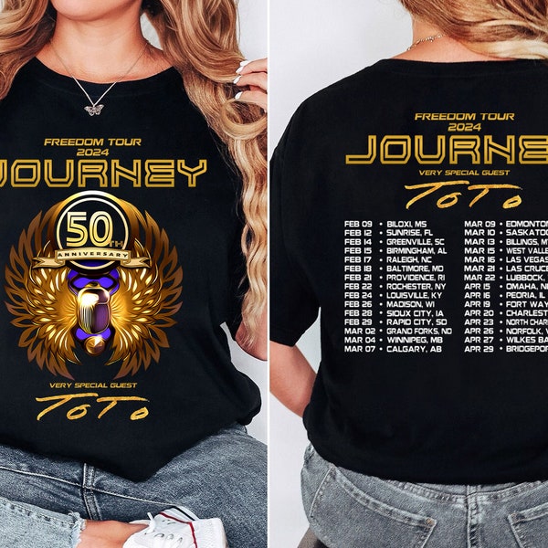 Journey Freedom Tour 2024 Shirt, Journey With Toto 2024 Concert Shirt, Journey Band Fan Shirt, Journey Shirt Gift, Journey Freedom Tour Tee