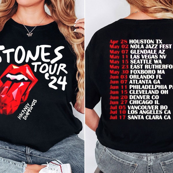 The Rolling Stones Hackney Diamonds Tour 2024 T Shirt, Hackney Diamonds Shirt, The Rolling Stones Concert Shirt, The Rolling Stones Fan Gift