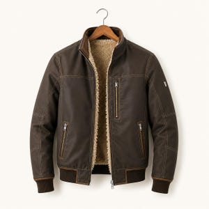 Giacca da aviatore Heritage Brown da uomo / Interno in morbido pile / Indispensabile per le giornate fredde / Capospalla robusto per tutti i giorni / Regalo per lui