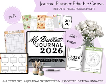 2026 Journal Planner Bundle | Editable Canva Planner Templates | Daily, Weekly & Monthly Planner | Digital Planner Bundle | Instant Download