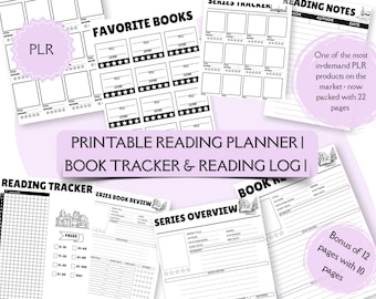 Printable Reading Planner | Book Tracker | Reading Log | Monthly Reading Journal | Book List & Reading Challenge Printable | Student Planner