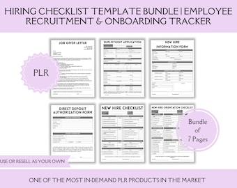 New Employee Checklist, Employee Onboarding Template, Printable HR Templates, New Hire Forms Canva, New Hire Paperwork, Employee Hiring Form
