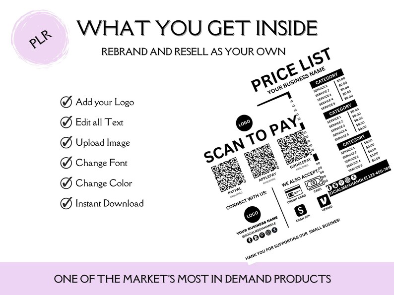 Scan to Pay QR Code Sign Template | Canva Editable Payment Display ...