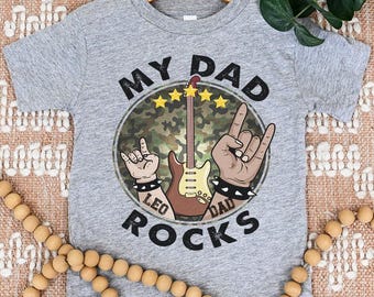 Maglietta "Il mio papà spacca", Maglietta per la festa del papà per bambini, Maglietta personalizzata per bambini, Maglietta "Papà spacca", Maglietta con nome personalizzato per bambini, Completo per la festa del papà per bambini piccoli