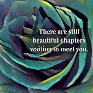 Inspirerende bloemenprint | Motiverende quote, blauwe roos (digitale download)