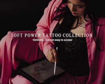 Soft Power Tattoo Collection | Fine Line Floral Stencil Pack (Instant Download)