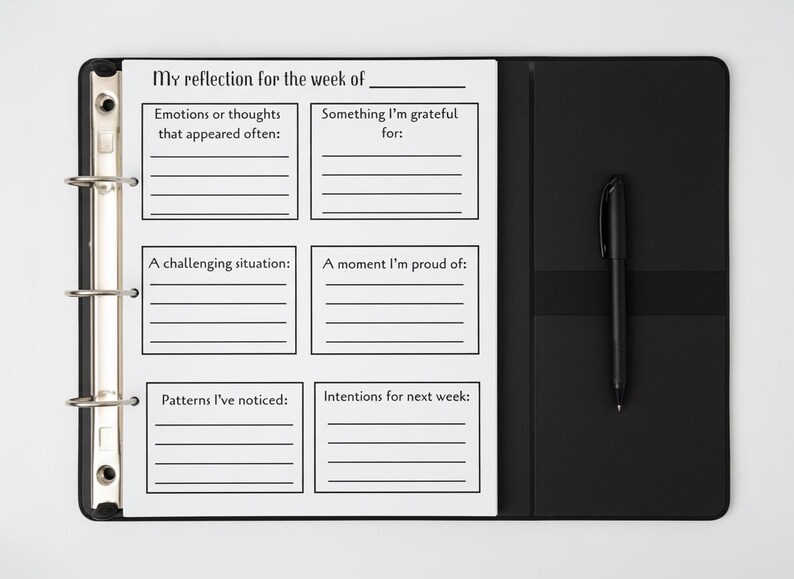 Journal for Weekly Reflection - Download and Print - Etsy