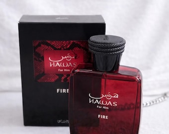 Original Hawas Fire Perfume for Him | Arabic Luxury Cologne, Long Lasting Fragrance