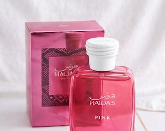Perfume Árabe Original Hawas Pink | Fragrância Doce de Longa Duração, Luxo Árabe