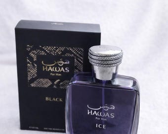 Hawas Ice Original para Ele, Colônia Árabe | Fragrância Masculina Fresca e de Longa Duração