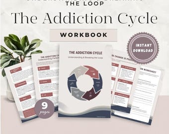 Addiction Cycle Workbook PDF | Triggers Cravings Use Worksheet | Recovery Tool for Therapy | Psychoeducation for Adults