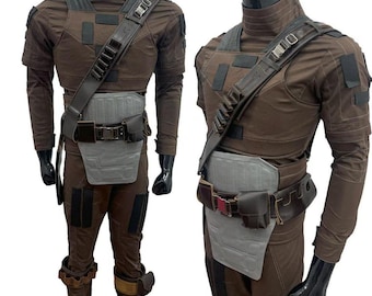 Custom 3-Piece Mandalorian Flight Suit with Flak Vest | Beskar-Inspired Bounty Hunter Armor Outfit