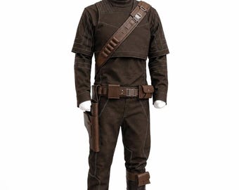 Mandalorian Din Djarin Flight Suit Costume | Star Wars Beskar Bounty Hunter  Armor Outfit With Leather Holster  Belt