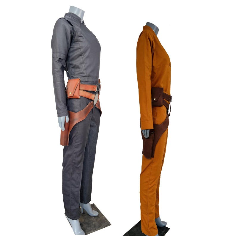 Sabine Wren Inspired Cosplay Costume with Leather Belt | Womens Mandalorian Flight Suit | Sci-Fi Armor Undersuit for Halloween image 2