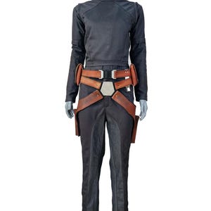 Sabine Wren Inspired Cosplay Costume with Leather Belt | Womens Mandalorian Flight Suit | Sci-Fi Armor Undersuit for Halloween image 4