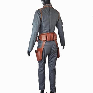 Bo-Katan Flight Suit | Mandalorian Princess Full Costume | Scifi Nite Owl Cosplay | Rebel Poncho Leather Belt image 6
