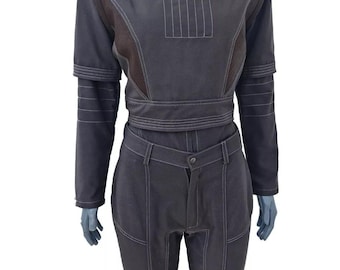 Screen Accurate Bo-Katan Kryze Cosplay | Female Mandalorian Flight Suit, Vest & Neck Seal Set | Custom Bounty Hunter Costume