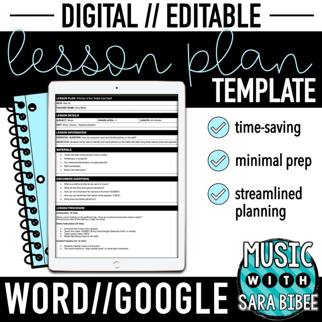 Generic Editable Daily Lesson Plan Template {google Docs and Word} - Etsy