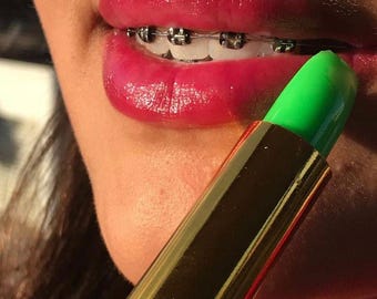 Moroccan Wedding Favor Lip Balm, Green Traditional Lipstick 24h