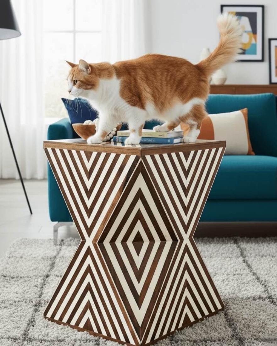 Antique Triangle Side Table - Etsy