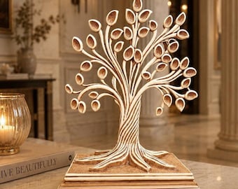 Handcrafted Solid Rosewood Tree of Life Sculpture | Modern Table Decor | Luxury Home Decor Accent | Living Room Decor | Office Decoration