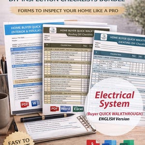Checklist elektrische huiskoper onroerend goed | Walkthrough voor een huis (pdf, Excel, Word)