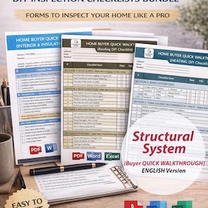Home Buyer Structure Checklist | DIY House Walkthrough (PDF, Word, Excel)