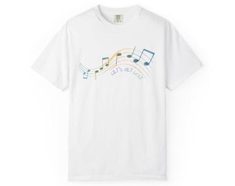 Camiseta con estampado de notas musicales arcoíris / Camiseta gráfica con notas musicales