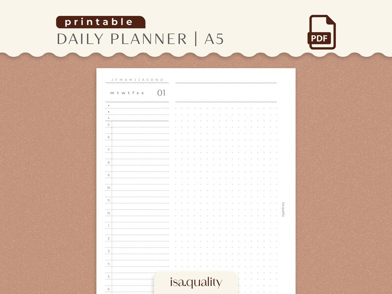 Daily Planner A5 | Printable Insert (PDF Download) - Etsy