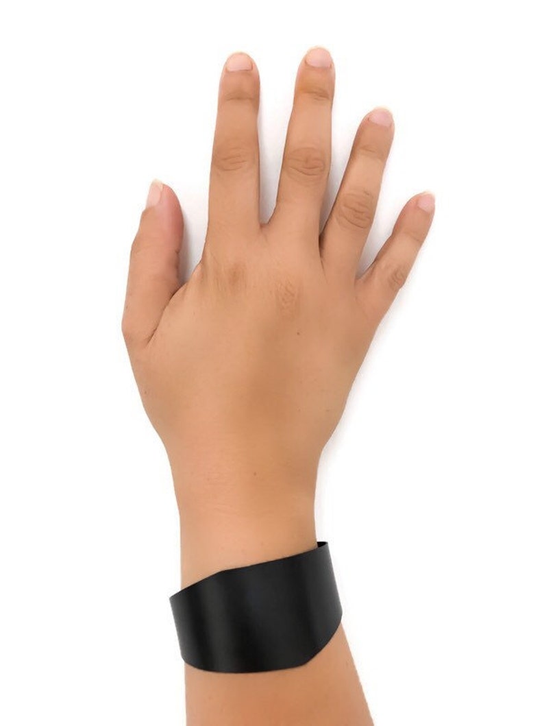 Contemporary Black Geometric Cuff Bracelet