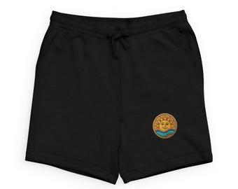 Pantalón corto deportivo con emblema de sol y olas / Gráfico retro playero