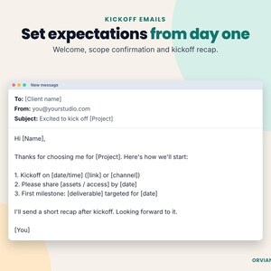Welcome kickoff email in a mail window