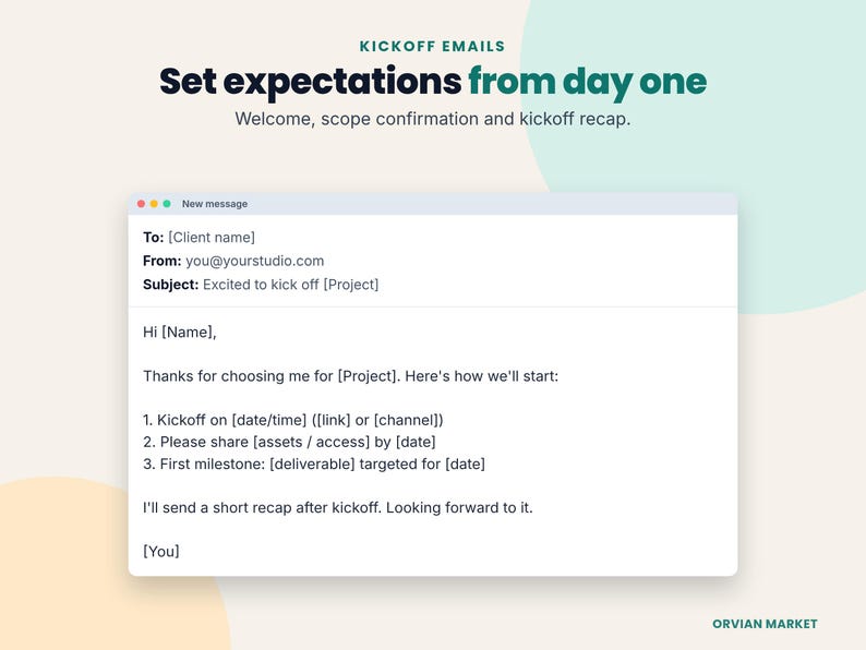 Welcome kickoff email in a mail window