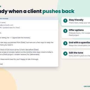 Pushback reply email template with three options for the client