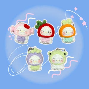 Mini Hello Kitty Crochet with Cute Hat - Handmade Amigurumi Keychain – Kawaii Gift