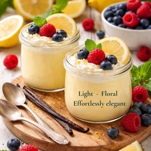 Lemon Posset | Printable Dessert Recipe Card | Elegant Dinner Party Dessert | Digital Download