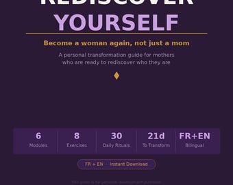 Personal Transformation Guide for Mothers – Rediscover Yourself, 21-Day Plan (FR+EN)