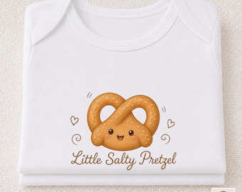 Söt kringla babybody, ekologisk bomullsbody, rolig småbarnsoutfit, bageribabybody, present till nybliven mamma, present till nyfödd, present till nybliven mamma