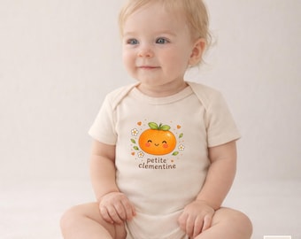 Body bébé clémentine kawaii, joli body fruits fruits, 1 pièce bébé agrumes, cadeau baby shower, vêtements pour le retour à la maison