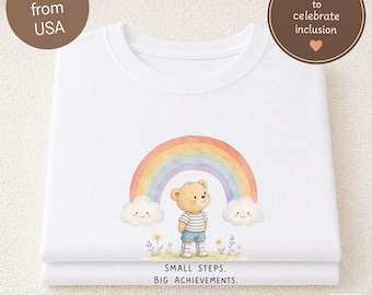 Small Steps Big Achievements Toddler T-Shirt, Inclusive Kids Shirt, Cerebral Palsy Kids Gift, Autism Acceptance Tee, Special Needs Gift