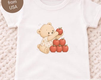 Lunelle Bear Baby TShirt, Summer Toddler Shirt, Cute Bear Tee, Bear Birthday Outfit, Little Bear Gift, Bear Baby Shower, T-Shirt Gift, 2T-5T