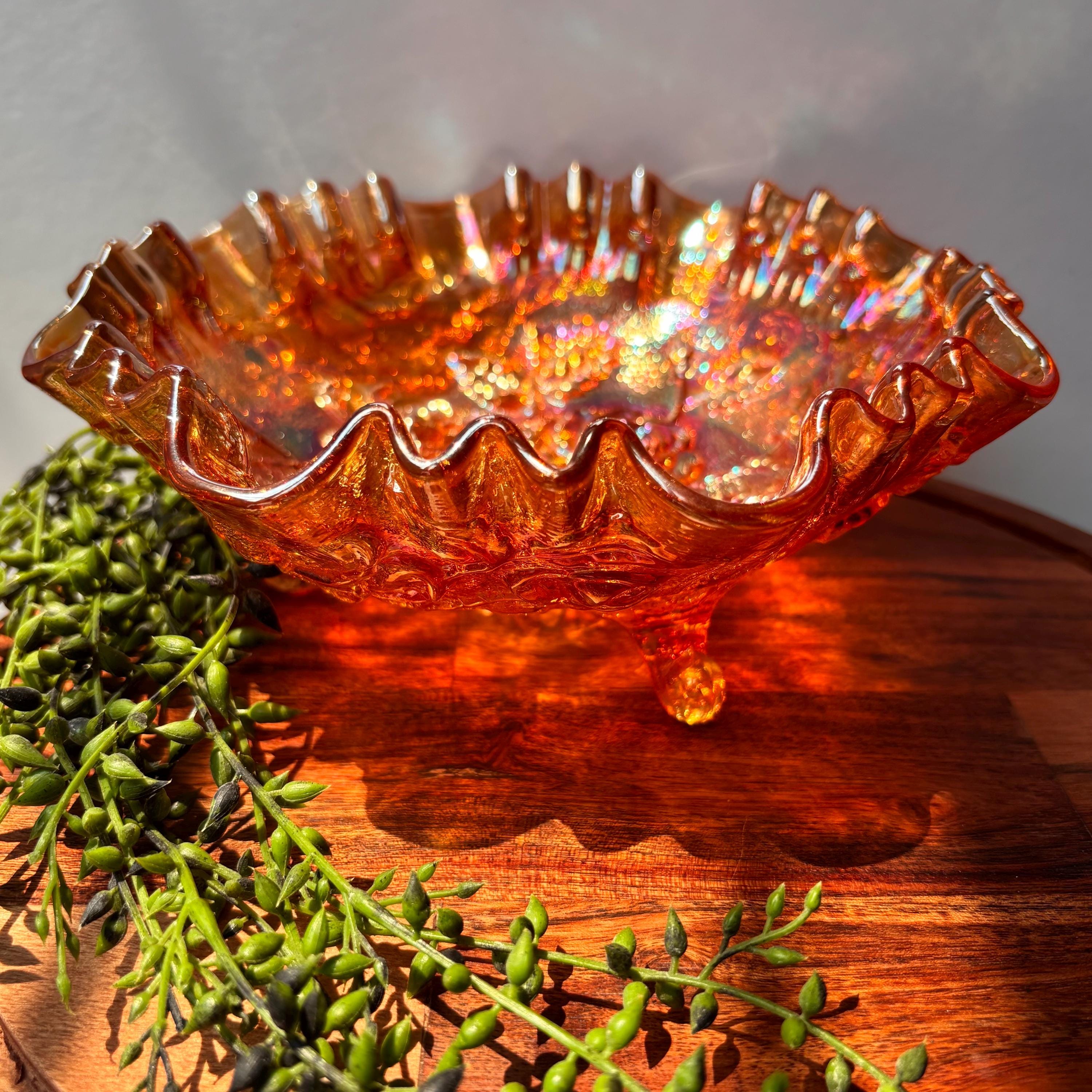 Antique Glass Rose Bowl - Etsy