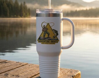 40oz Stainless Steel Tumbler | Largemouth Bass Fishing Adventure Mug