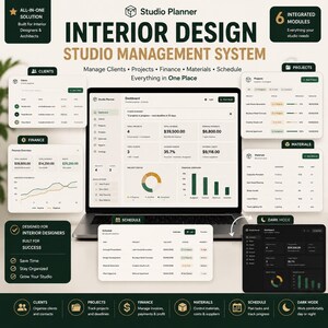 Interior Design Studio Planer | Web App crm, Projekt-Tracker, Buchhaltungs-, und Kunden- und Projektverfolgung